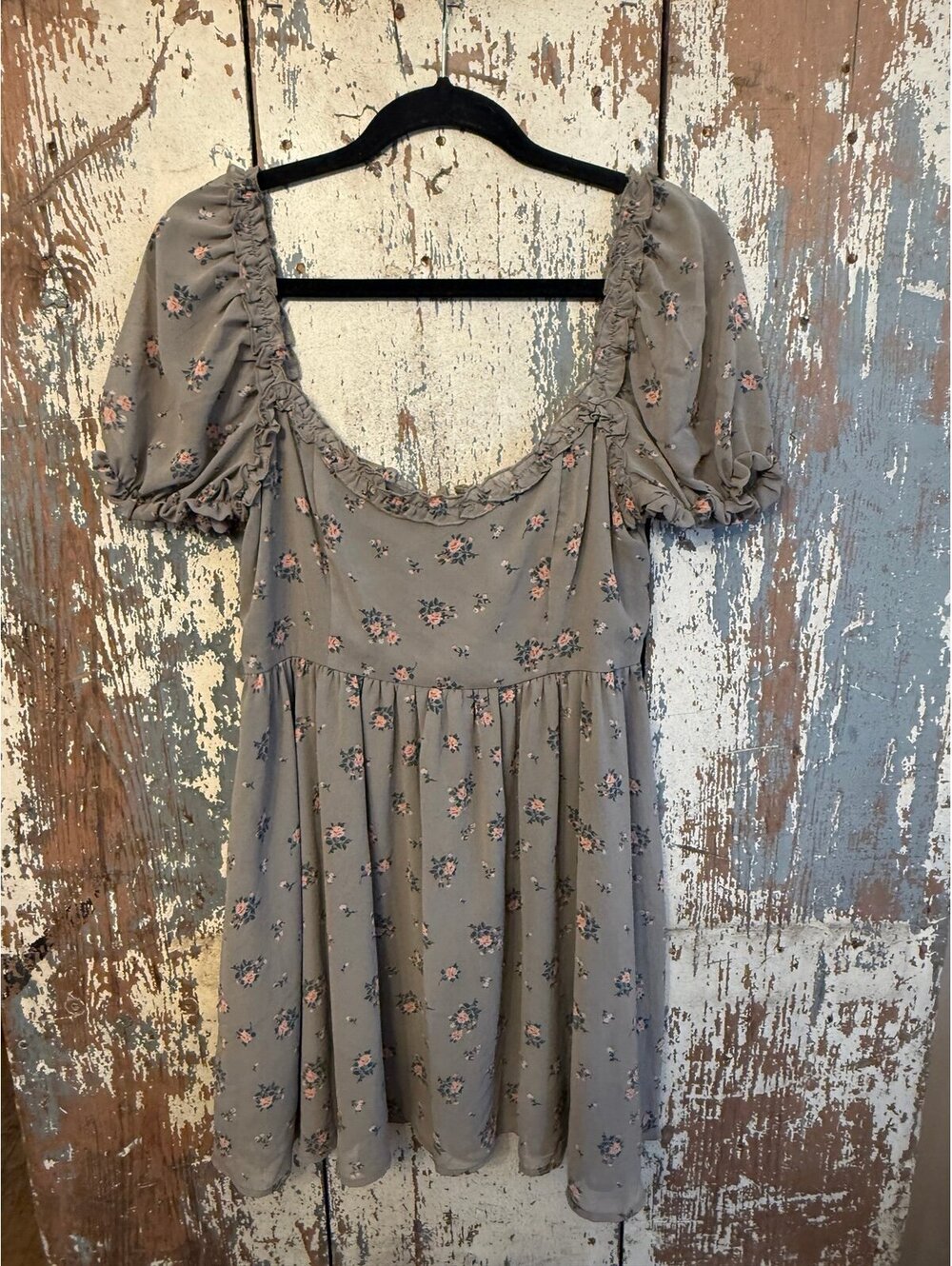 Altar'd State dress mini dress, sage pink floral size Medium